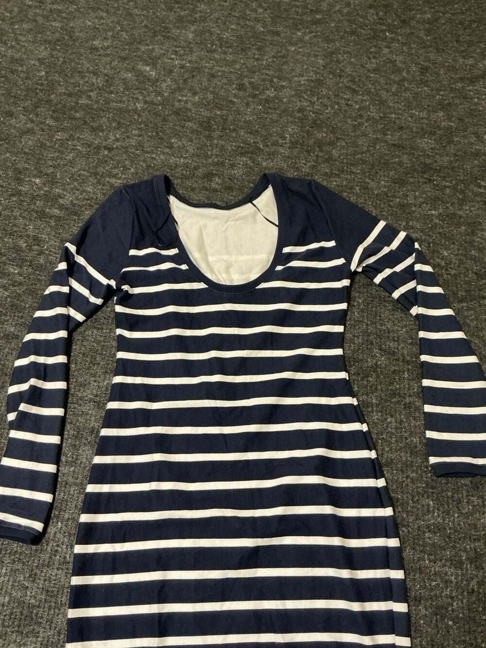 Zara Trafaluc Striped Long Sleeve Dress Womens Size Large Blue and White